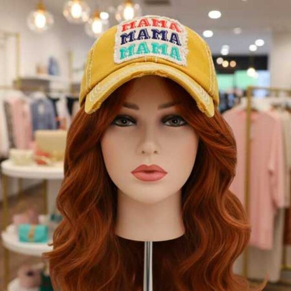 2/$30 Ladies Yellow Mama Mama Mama Baseball Hat - Picture 2 of 8